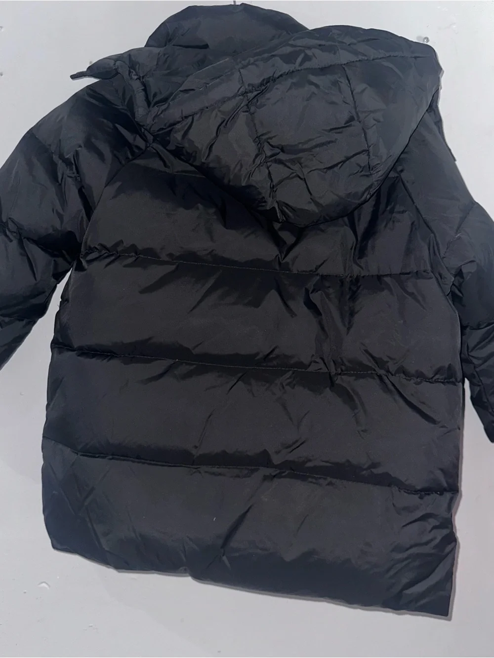 Zara Kids Black Puffer Jacket with Hood and Front Flap Pockets